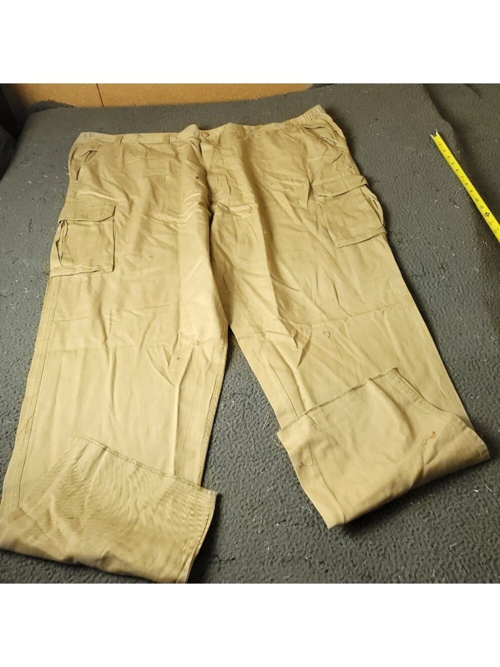 Boulder Creek Cargo Pants Mens 60 x38L Big Tall Beige Elastic Khaki Cotton LL